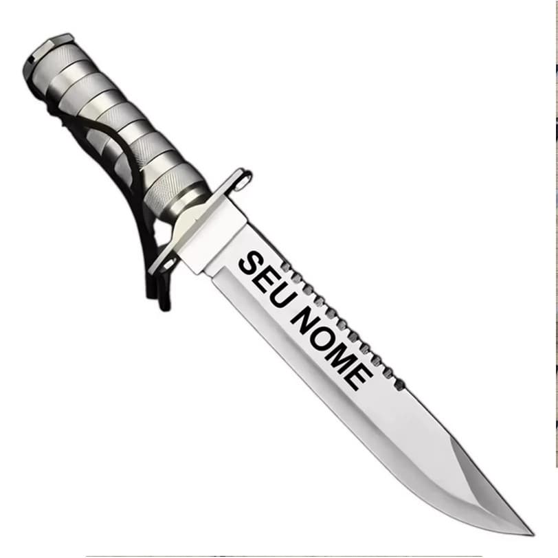 Faca Tática Rambo Sobrevivência Personalizada C/bússola E Nf