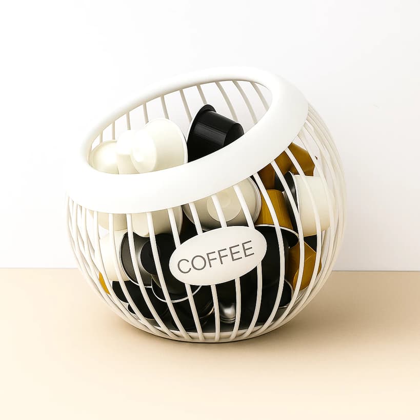 Porta Cápsulas de Café em Ferro 20,5x18cm - Organizador Decorativo Cantinho do Café