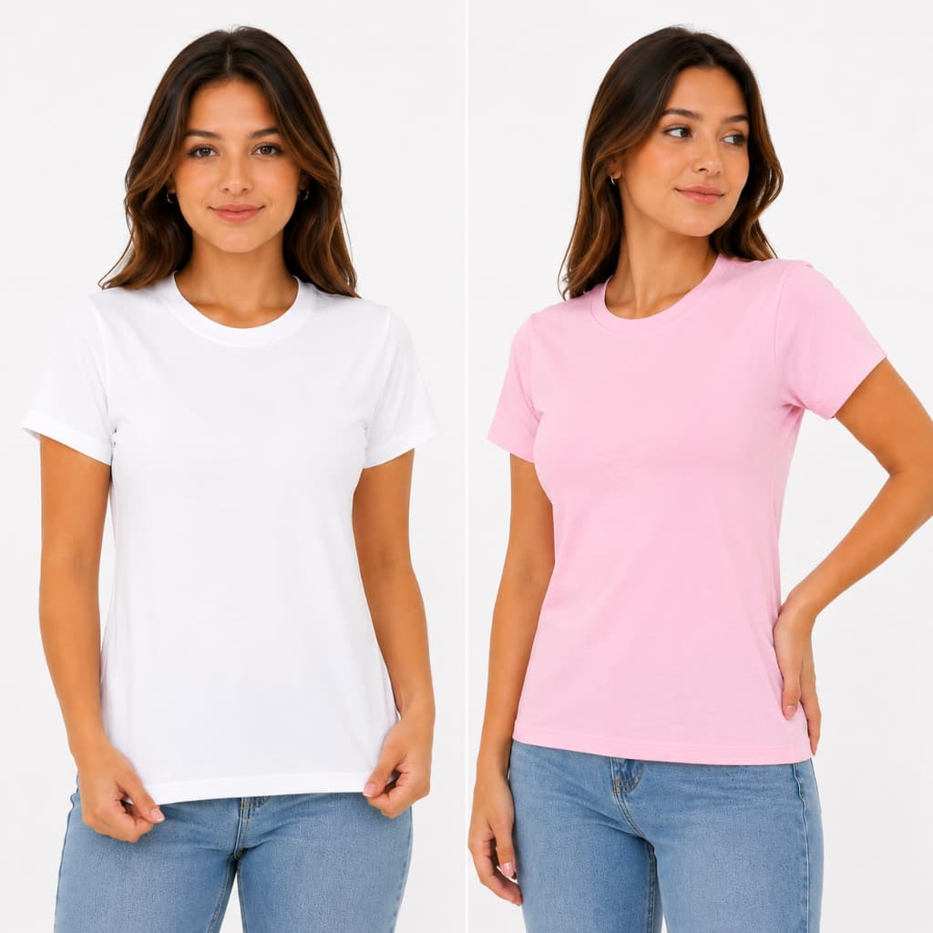 Kit baby look feminina  básica 100% algodão manga curta camiseta lisa casual infanto juvenil do 10 ao 16