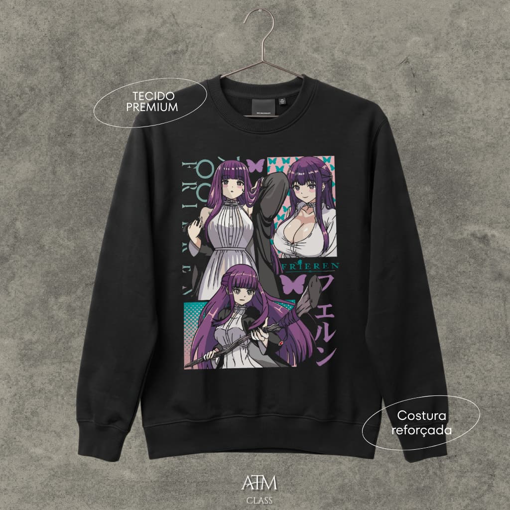 Moletom Casual Anime Fern Frieren: Beyond Journey's End tecido premium envio imediato