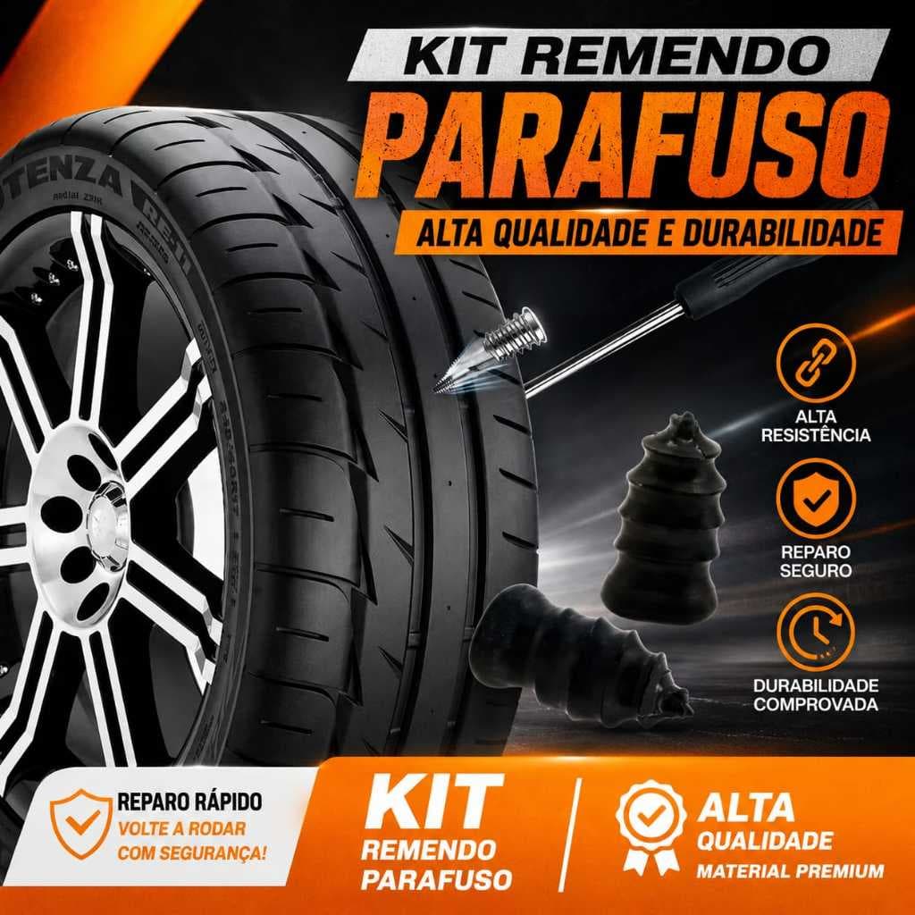 Kit De Remendo De Reparo De Pneus A Vácuo Parafuso Universal Para Moto Carro Scooter Sem Câmara