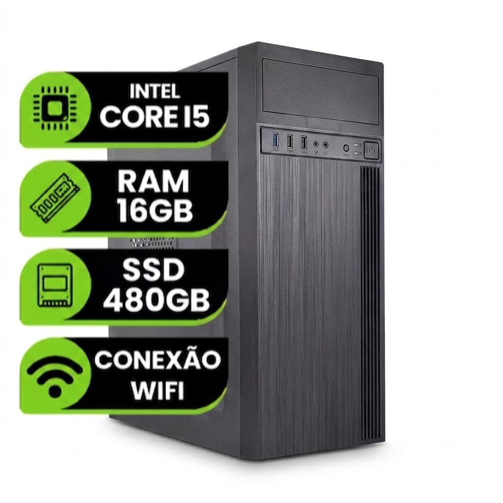 Computador Intel I5 - 2° 480gb 16gb Memória Ram + Office