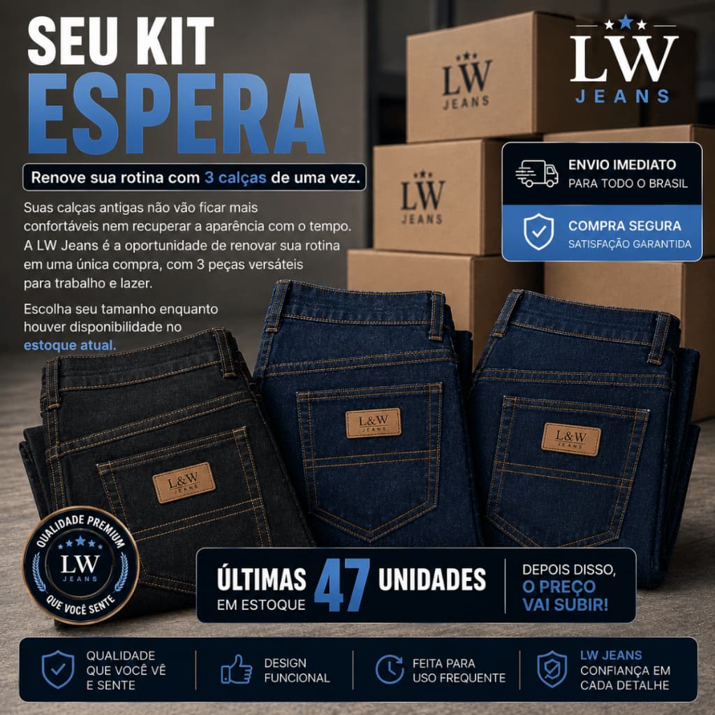 Kit 3 calça jeans masculina Tradicional –com Elastano trabalho direto da fabrica ENVIO RAPIDO