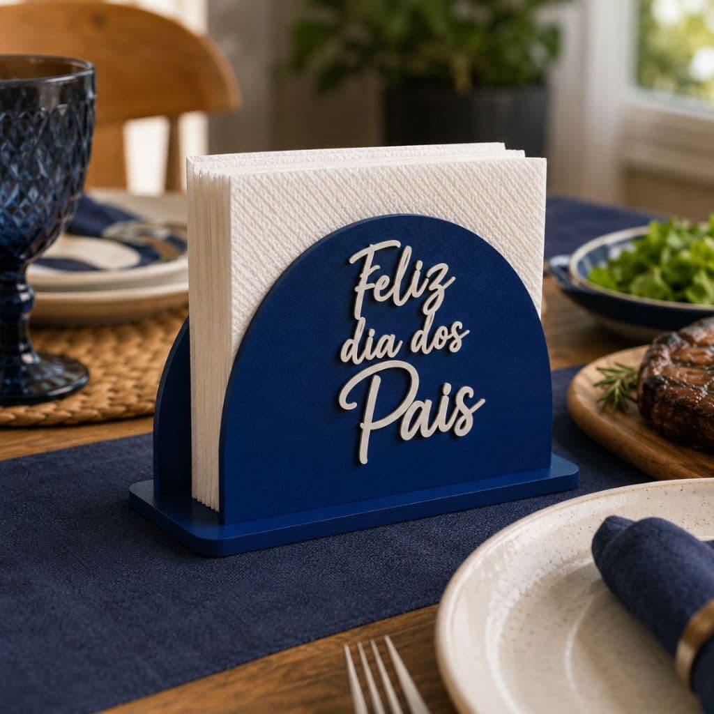Kit 3 Porta Guardanapos Feliz Dia Dos Pais Mesa Posta Mdf