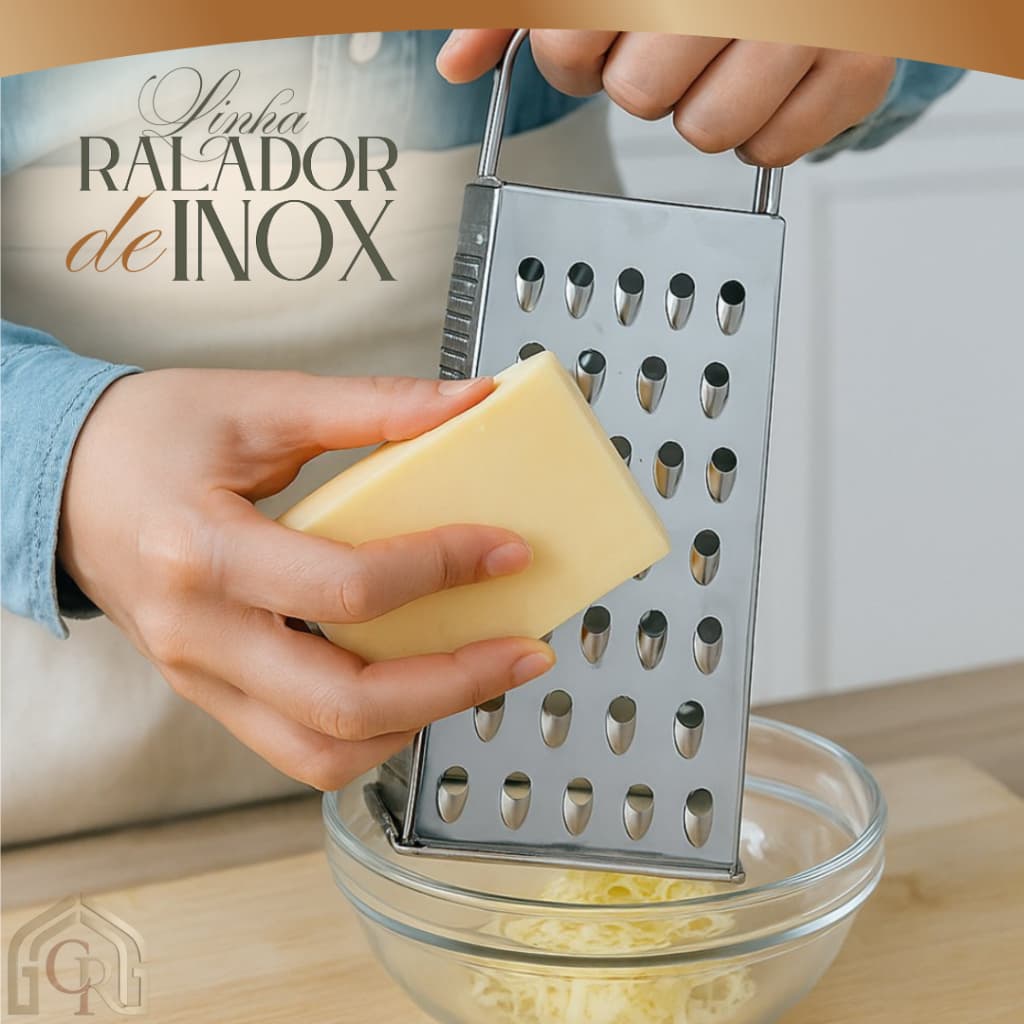 Ralador P/M/G Multifuncional Quatro Faces Aco Inox Compacto Duravel Cozinha Preparos