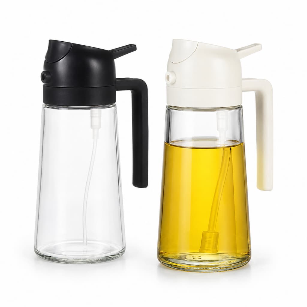 Azeiteiro Vinagreiro Galheteiro Dispenser Spray Porta Azeite 500Ml Vidro Borrifador Dosador