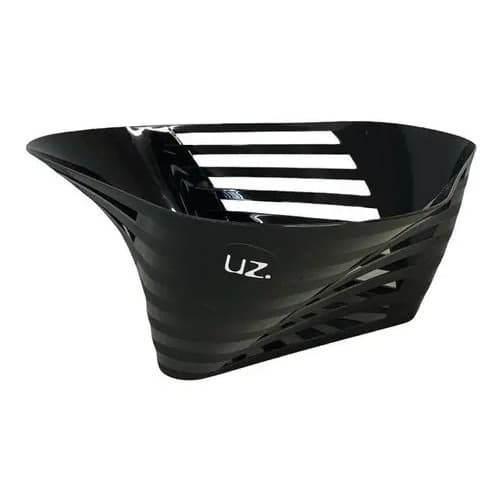 Fruteira Centro de Mesa Slim UZ Cesto de Frutas Redonda Polipropileno 32x12,3cm Preta Cozinha Sala Organizador