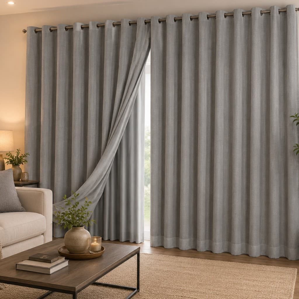 Cortina Blackout Voil Gaze De Linho 8,00 metros x 2,30/2,40/2,50/2,60/2,70/2,80 C/Forro