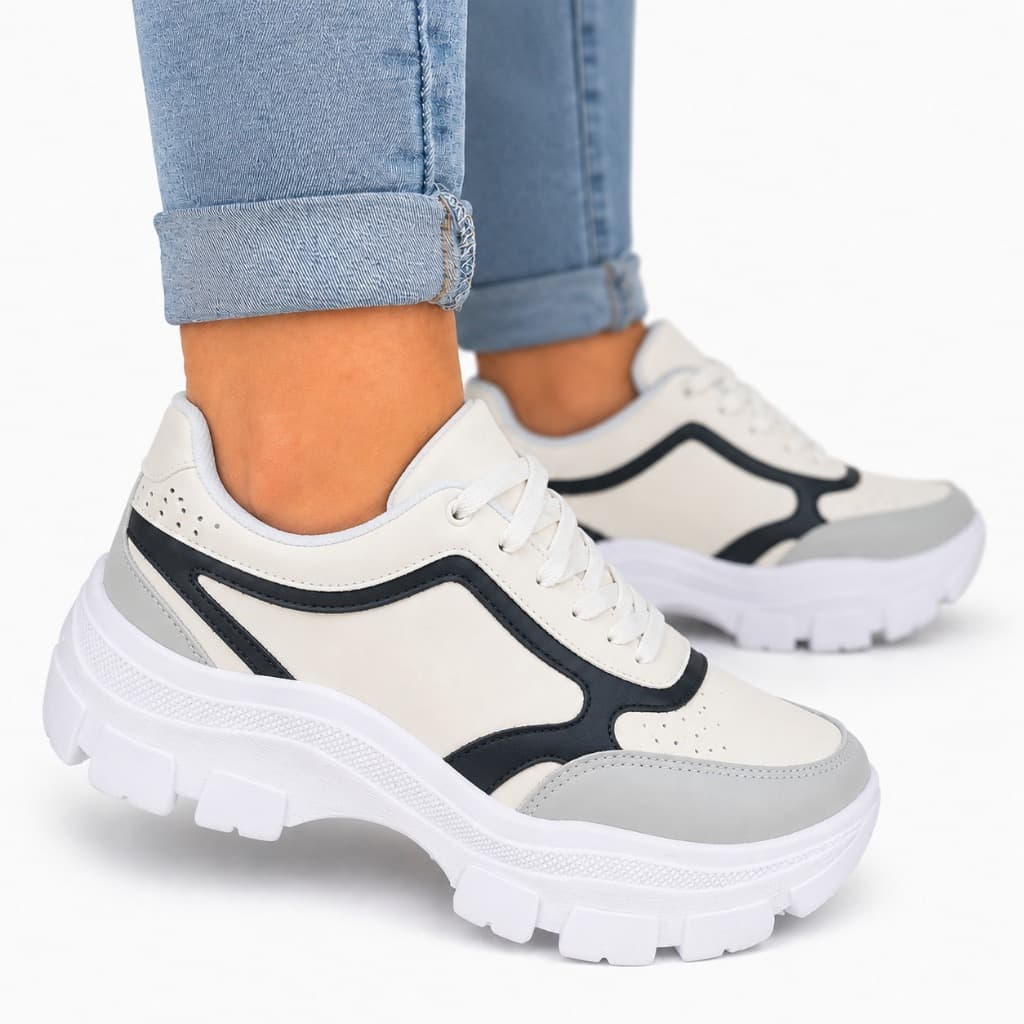 Tênis Plataforma Casual Feminino Solado Tratorado Leve e Macio Promoção