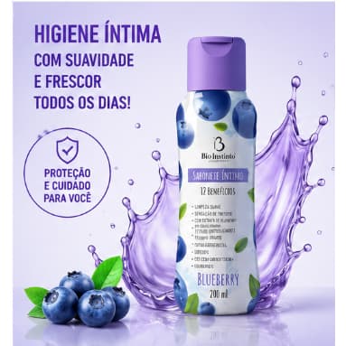 Sabonete Íntimo Feminino Blueberry Bio Instinto 200ml pH Balanceado