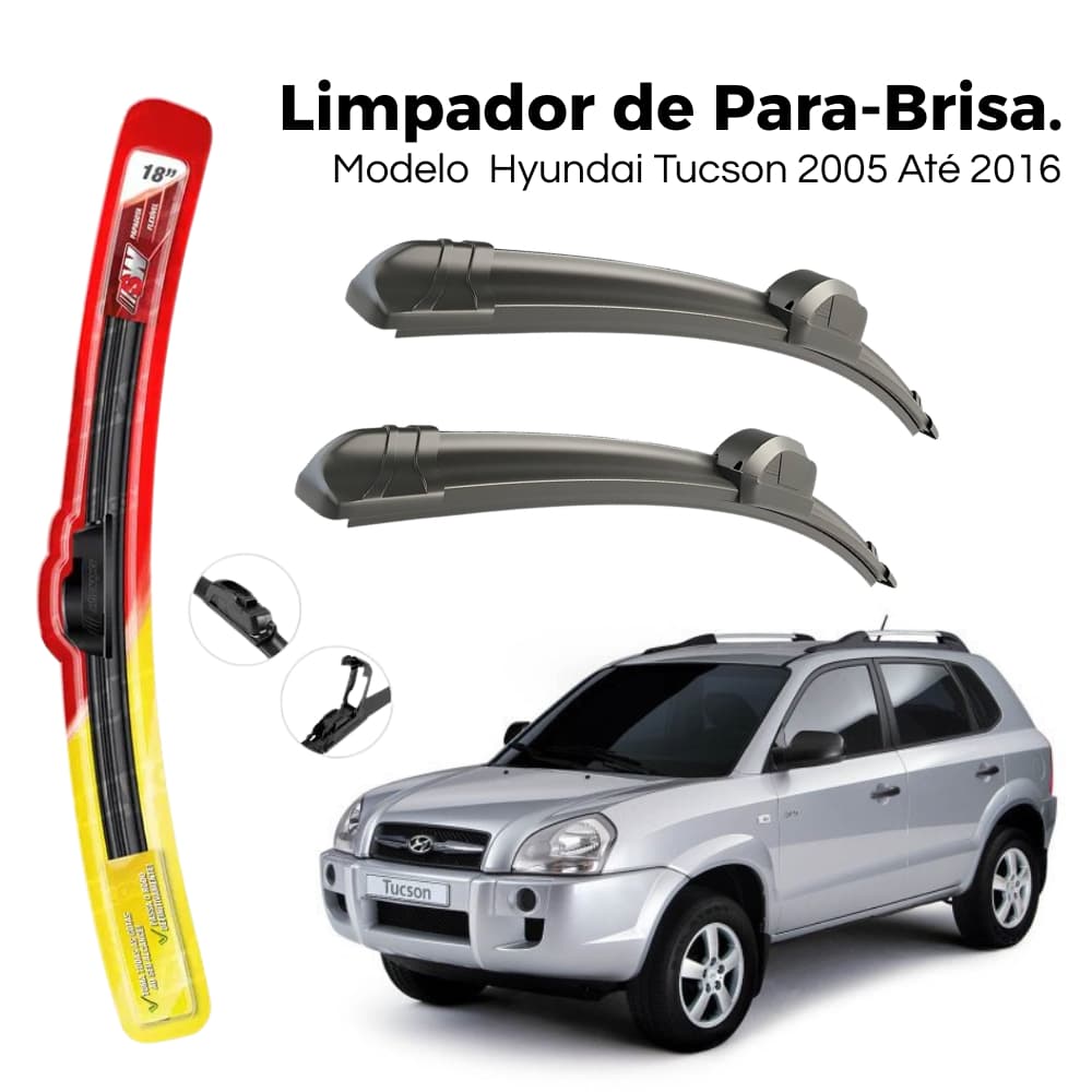 Jogo de Palheta Limpador Para-brisa Dianteiro Hyundai Tucson 2005 2006 2007 2008 2009 2010 2011 2012 2013 2014 2015 2016