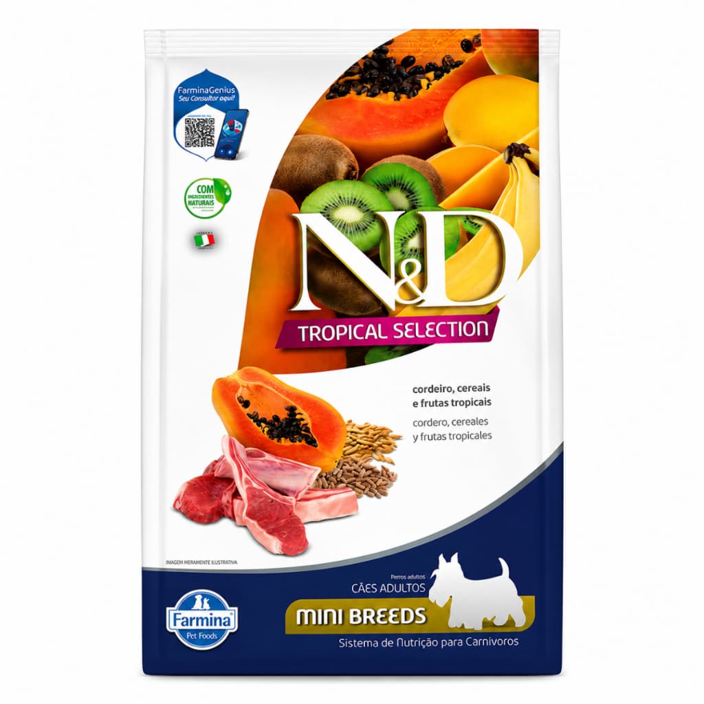 Ração N&d Tropical Selection Cães Adultos Mini Cordeiro 2kg