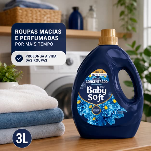 Amaciante Concentrado Baby Soft Carinho e Cuidado - 3L