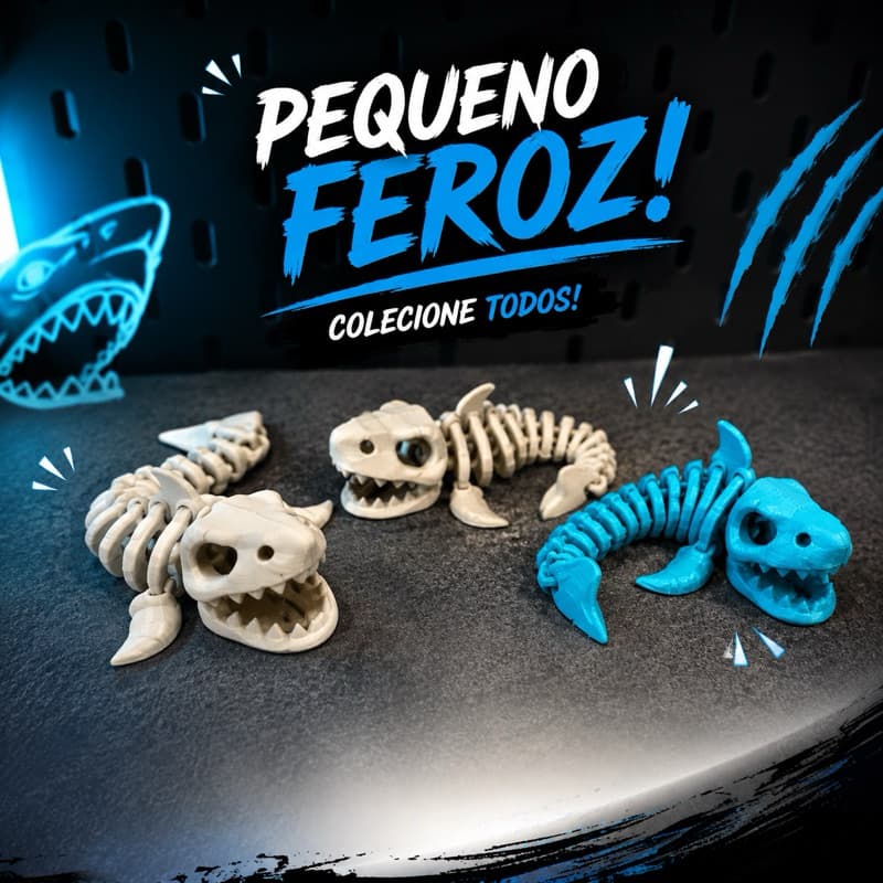 Tubarão Feroz Colecionável – Articulado, Flexível e Decorativo | Presente Criativo para Colecionadores