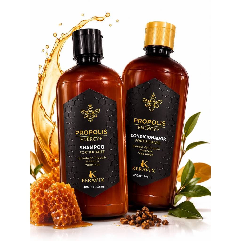 Kit  Mel Propolis  Shampoo e Condicionador 400ML Keravix