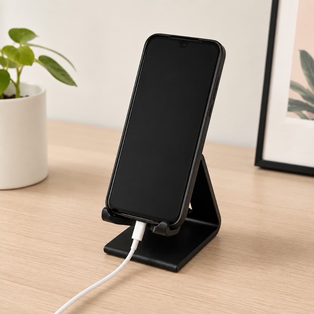 Suporte de Celular para Mesa com Espaço para Carregador Apoio Smartphone