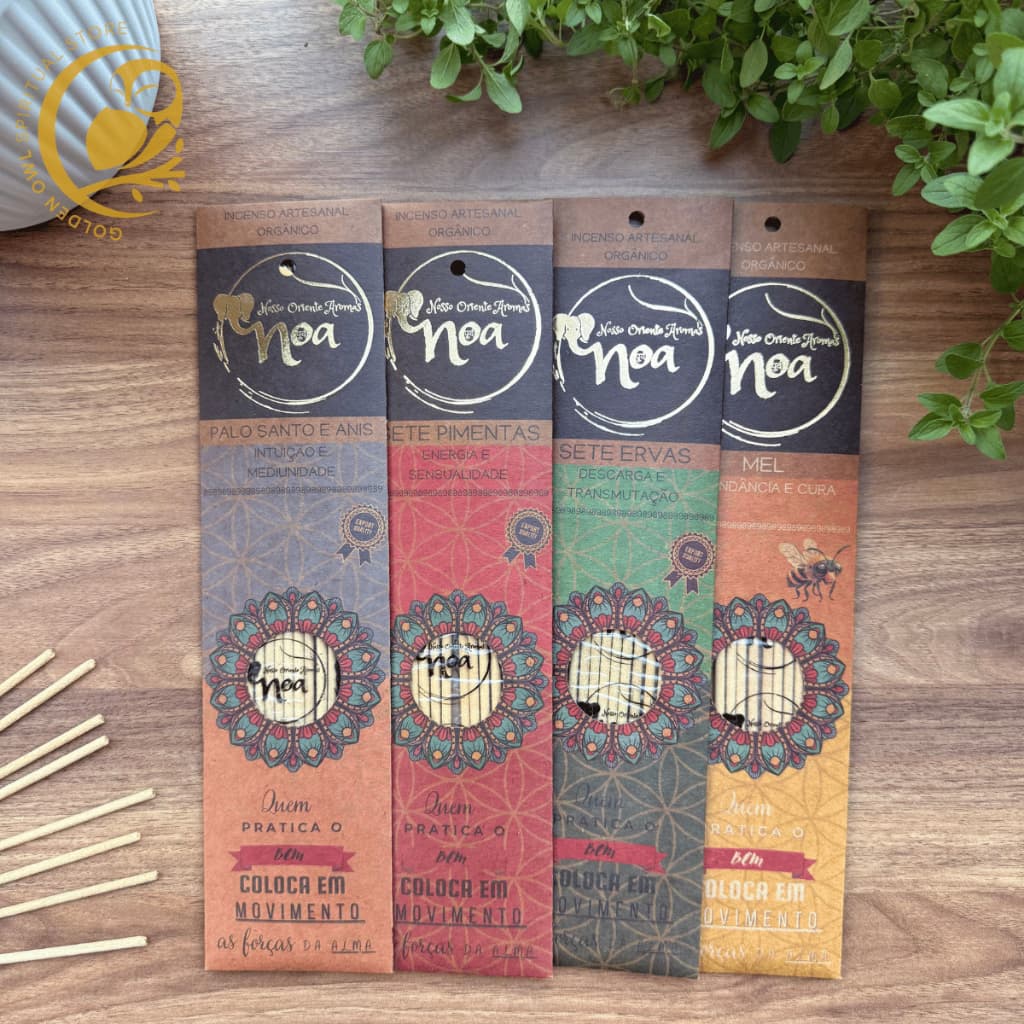 Incenso Artesanal 10 Varetas Noa Orgânico Vegano Sem Carvão Diversos Aromas