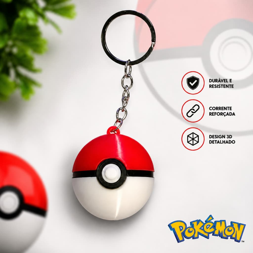 Chaveiro Geek Pokebola Pokemon Alta Qualidade Presente Criativo