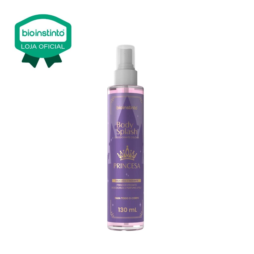 01 un Body Splash PRINCESA Bio Instinto 130ml Fragrância Delicada e Refrescante Lançamento