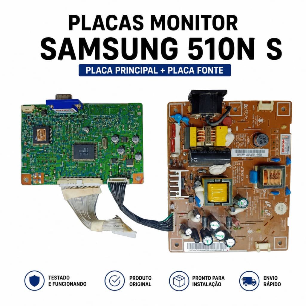Kit Placas Monitor Samsung SyncMaster 510N S - Placa Principal + Placa Fonte Original Testadas Funcionando