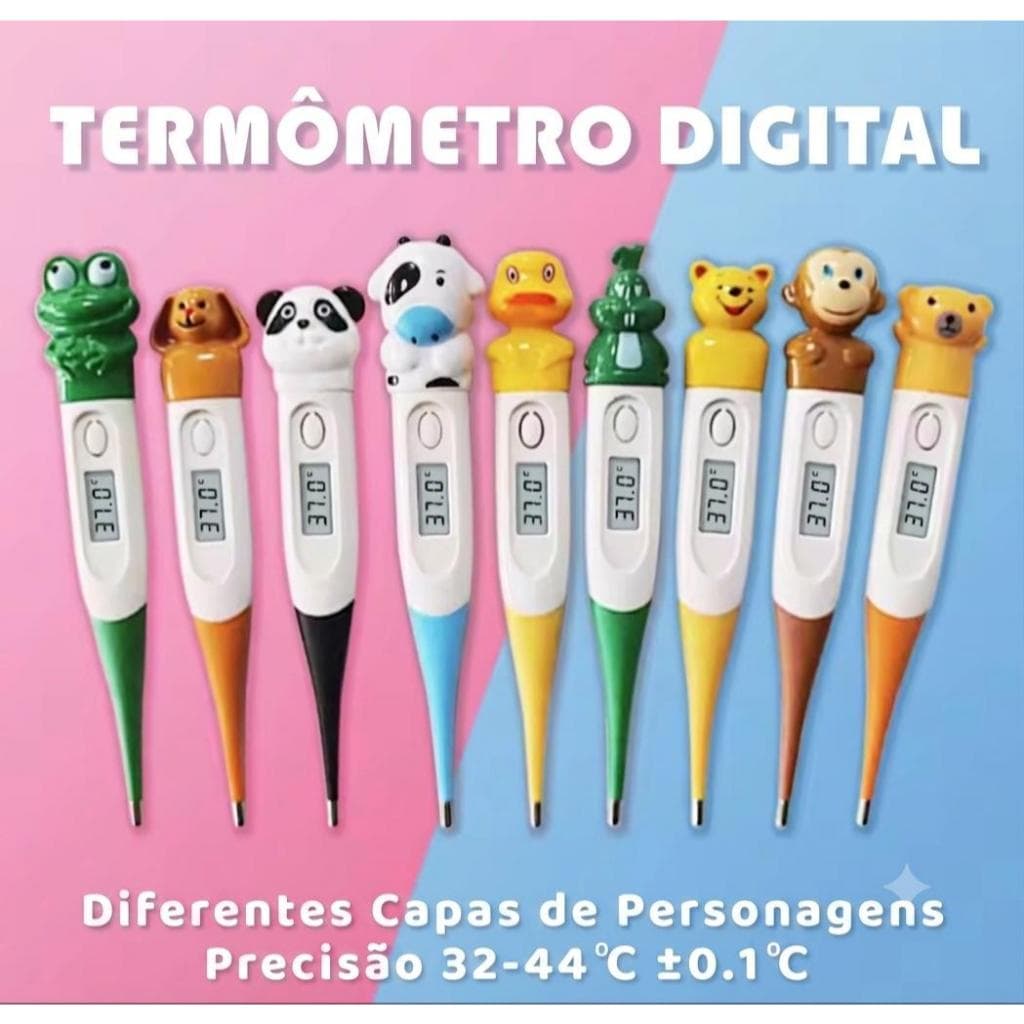Termômetro Digital Infantil Personagens Medição Rápida 60s Febre Criança Adulto