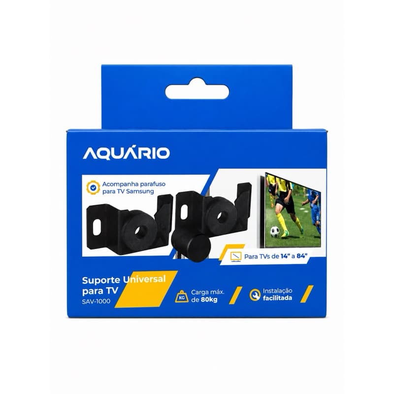 SUPORTE UNIVERSAL PARA TV AQUÁRIO SAV-1000 | PARA TVS DE 14” A 84” | SUPORTA ATÉ 80 KG