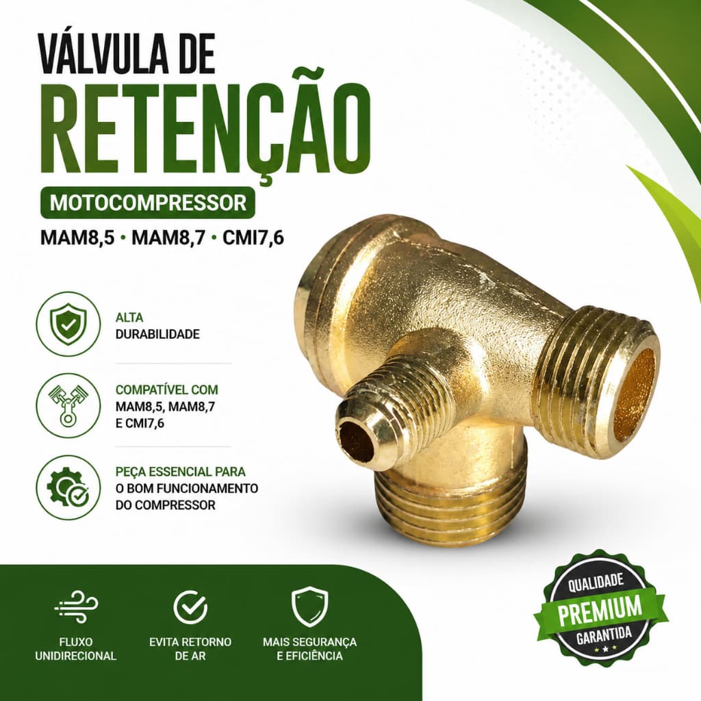 VALVULA DE RETENÇÃO MOTOCOMPRESSOR MAM8,5 MAM8,7 CMI7,6