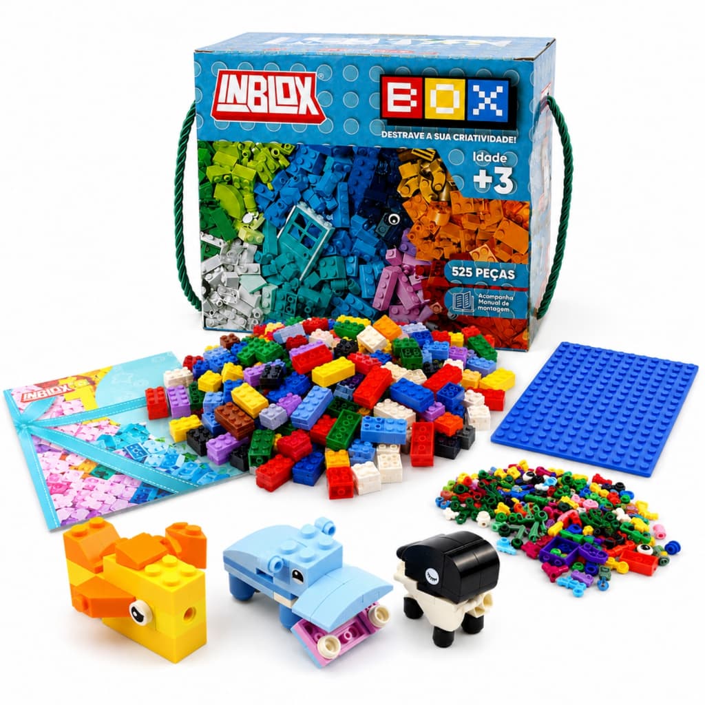 Blocos de Montar Inblox 525 Peças Educativo Construção Criativa Infantil Brinquedo Compativel Lego