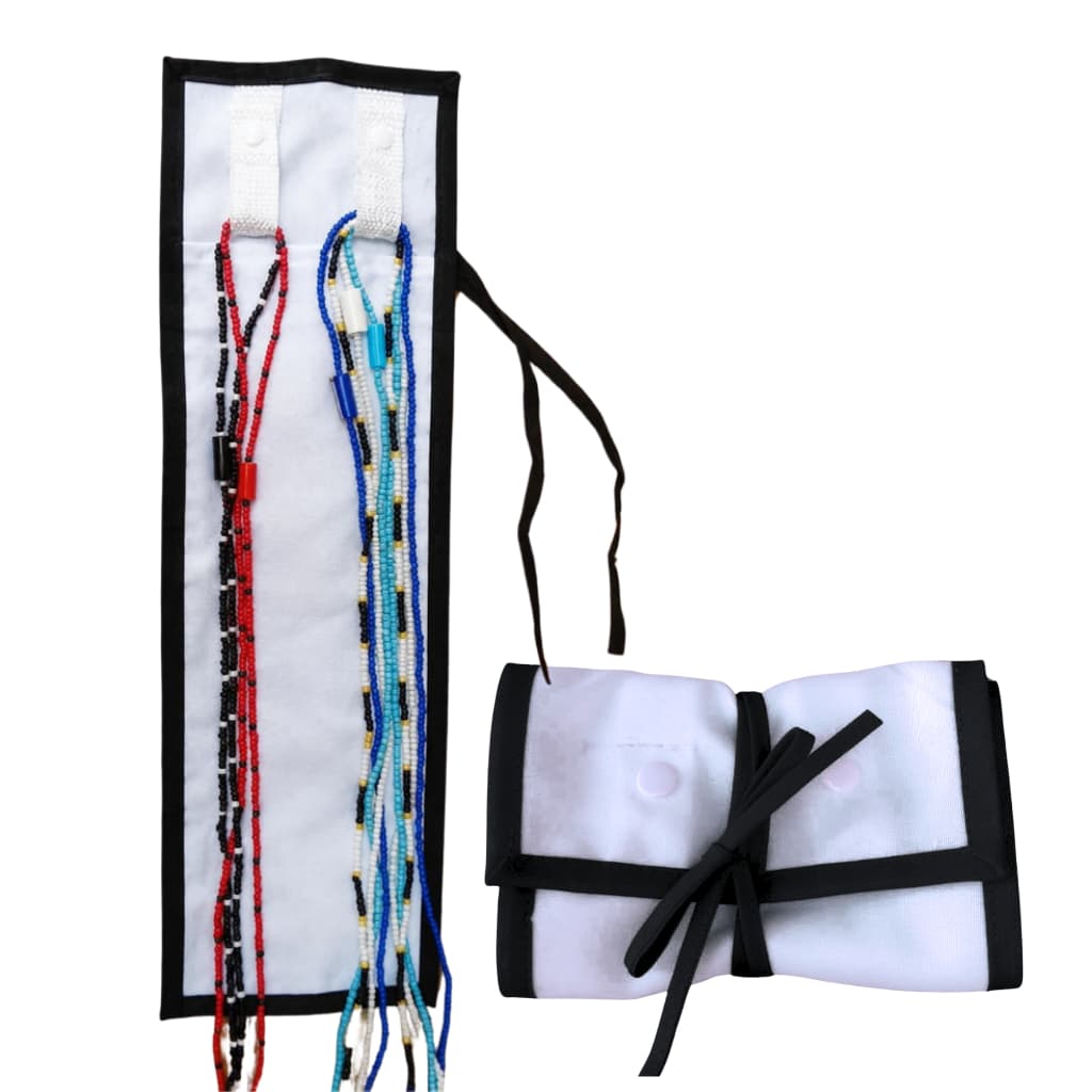 Saco Porta Guias BRANCO COM PRETO Bolsa Porta Guia Exu é o Orixá Umbanda Candomblé