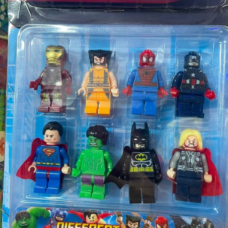 Kit Bonecos Batman Homem-Aranha Hulk Homem de Ferro Thor Superman