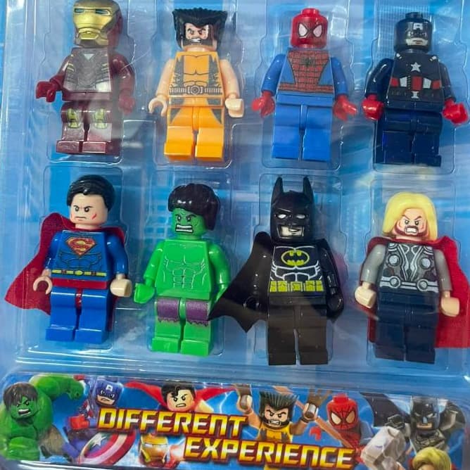 Bonecos Super Heróis Infantil Alta Qualidade Kit 8 Peças