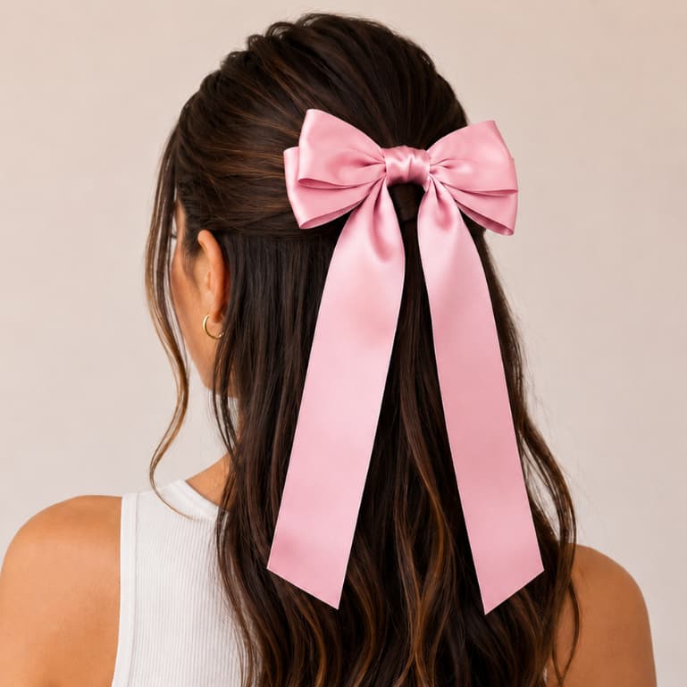 Laços para Cabelo em Cetim Grande Varias Cores Premium moda Virginia Adulto e Infantil 13x21 CM