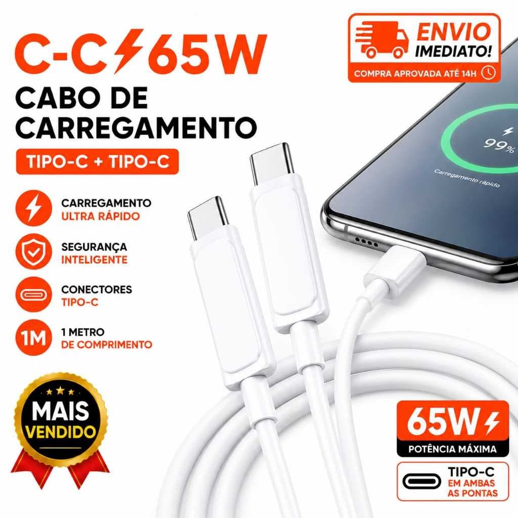 Cabo 2 entradas tipo c 65 W turbo