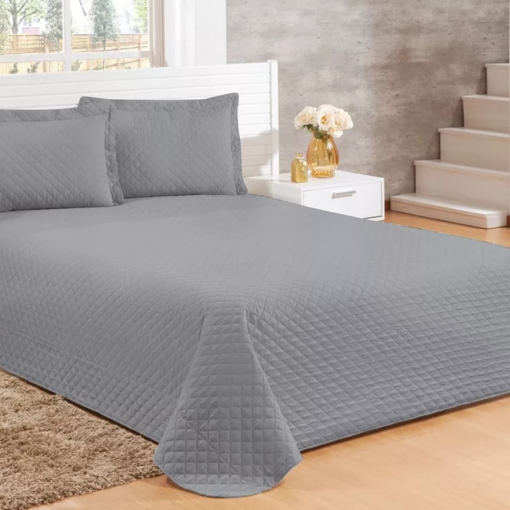 Colcha Cobre leito Casal, Enxoval 3 peças para Cama, Colchão padrão com porta travesseiro / Enxoval para Casamento