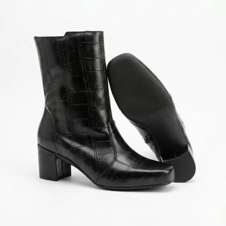 Bota Feminina Croco bota tratorada feminina moda feminina calçado feminino bota para inverno bota para trabalho