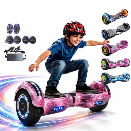 【Frete Rápido】6.5" Kids Hoverboard - Electric Skateboard with LED Bluetooth and Powerful Battery for Safe Kids