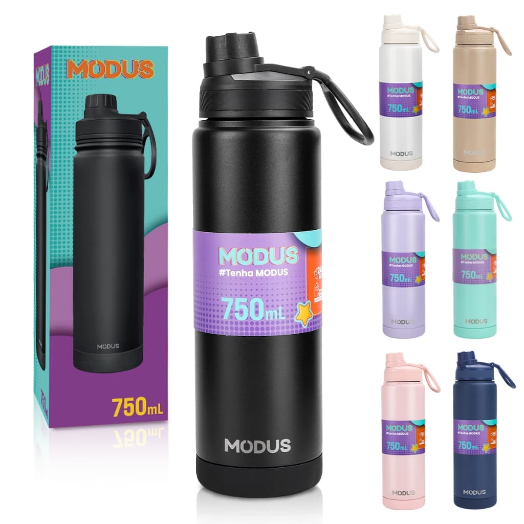 Garrafa Térmica de Aço Inoxidável 750ml Manter Quente e Frio com Base