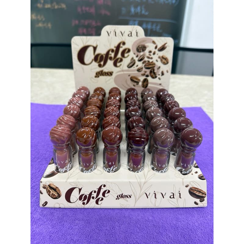 Kit 6 Gloss Labial Coffee Vivai Original Hidratante Brilho Cores Sortidas