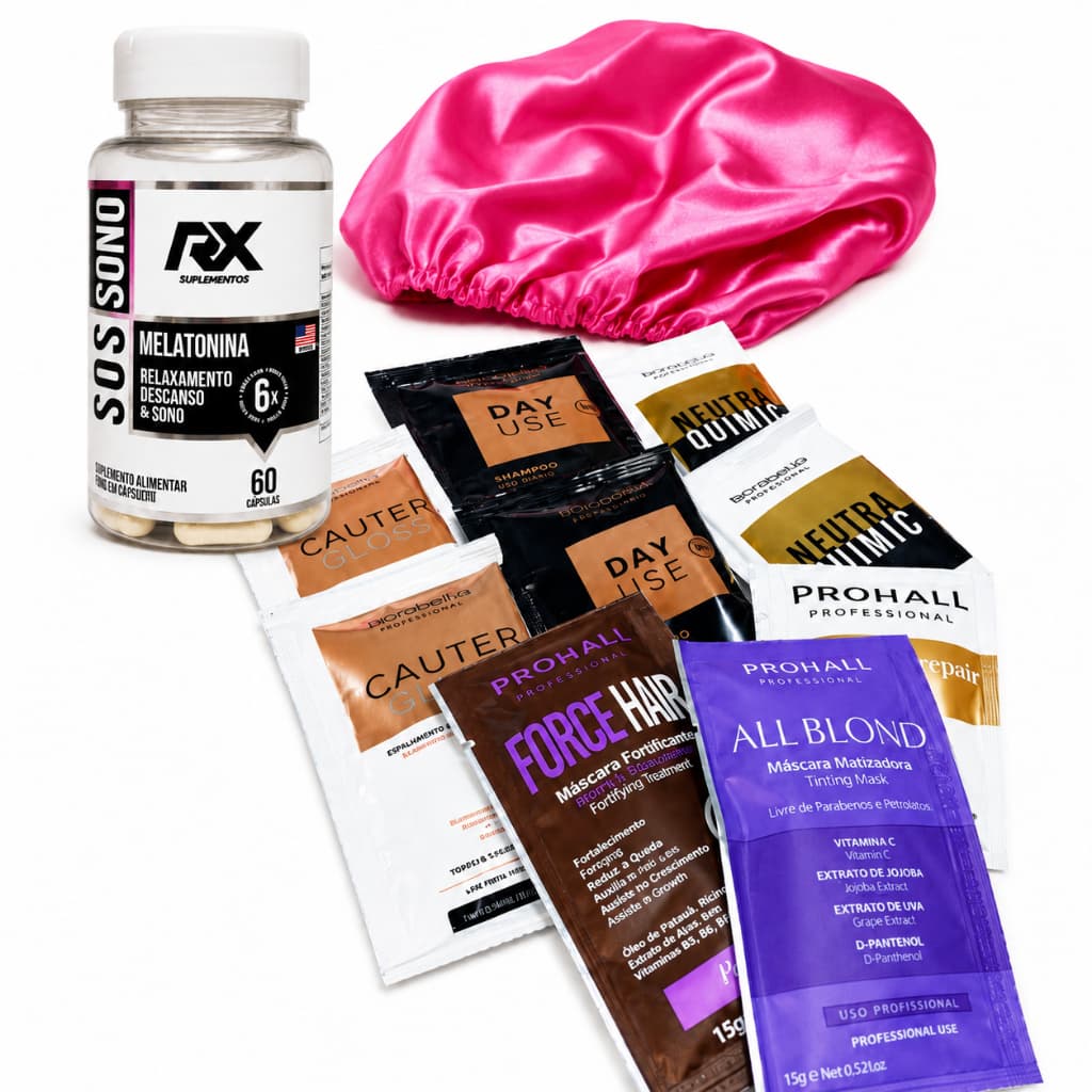 SOS SONO MELATONINA RX + TOUCA DE CETIM + SACHÊS BORABELLA