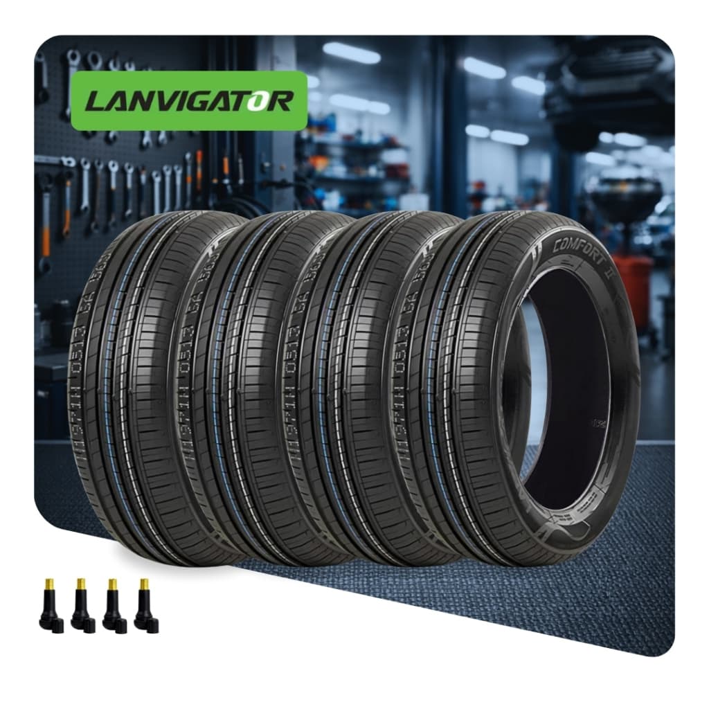 Kit 4 Pneus Novos 205/55 R16 91V Com Bicos de Ar | 380 Treadwear Original Lanvigator