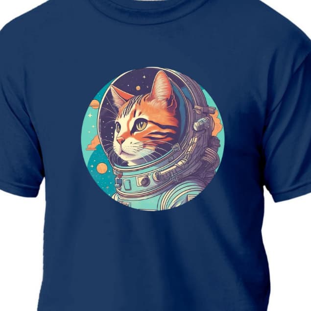 Camiseta Algodão Cat Space Gato Astronauta Espaço
