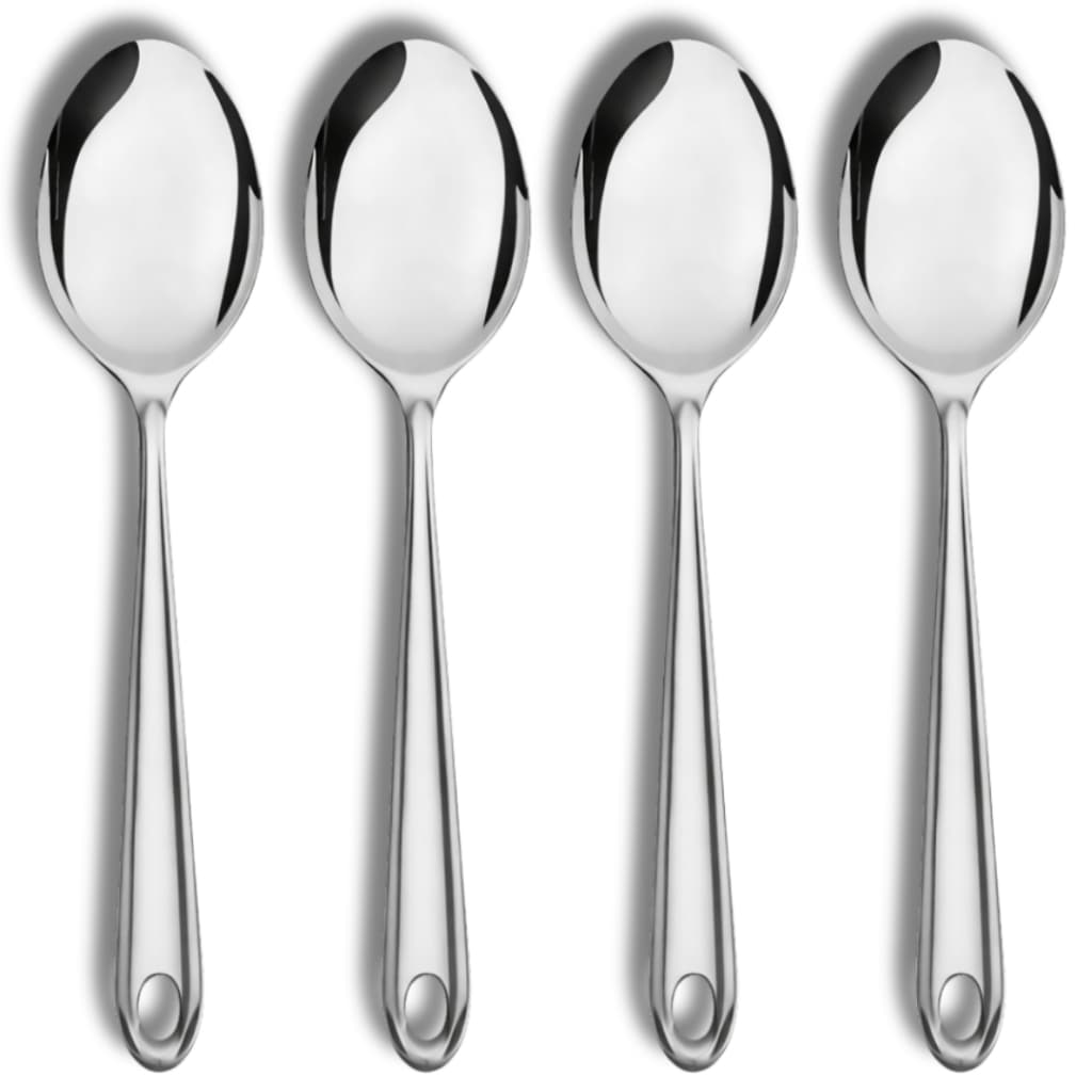 Kit 4 Colher de Arroz Aço Inoxidável 26cm Durável Prática para Uso Diário na Cozinha