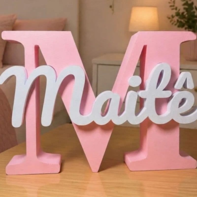 Letra Decorativa com Nome Personalizado Infantil | Letreiro para Quarto de Bebê, Maternidade e Decoração