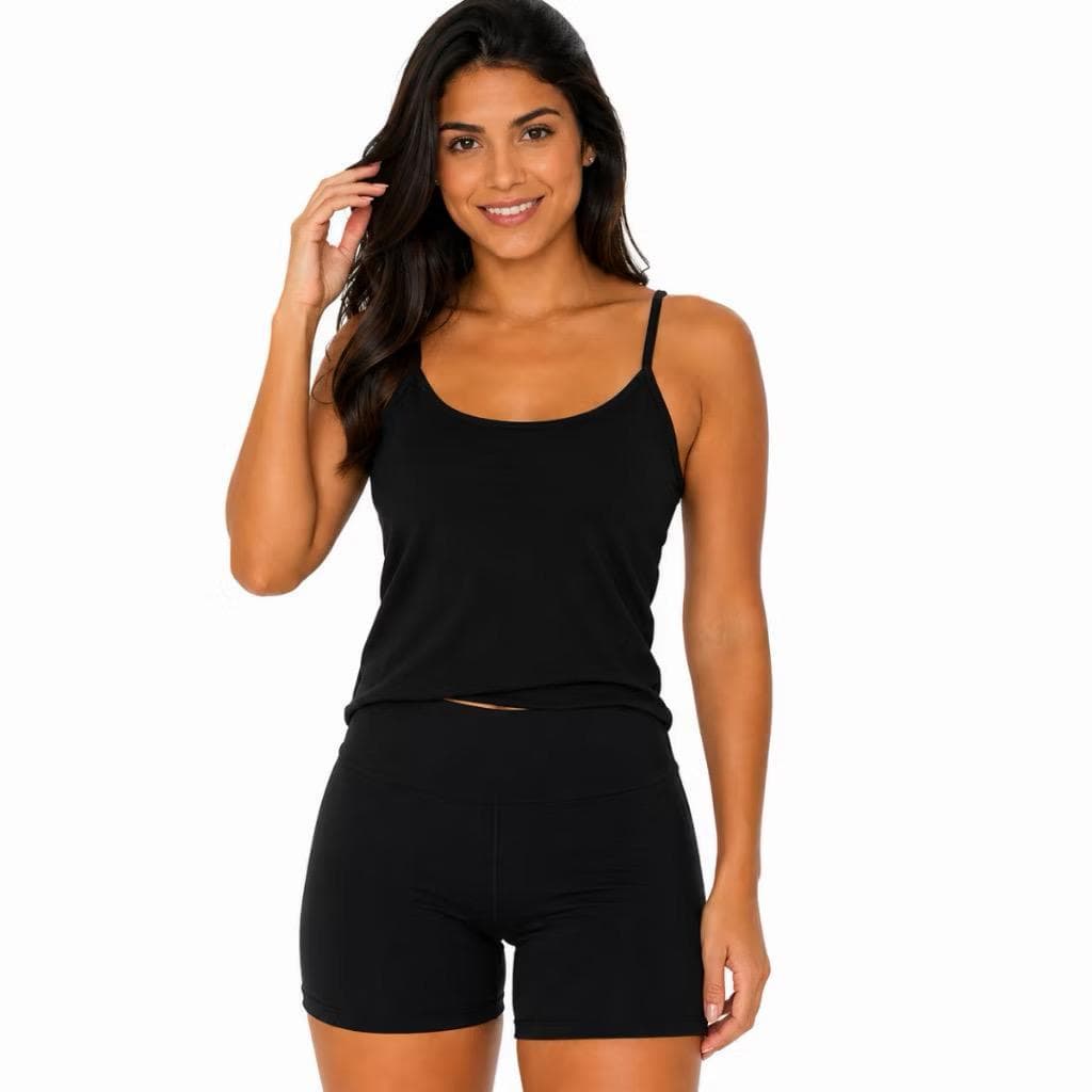 Conjunto Blusa Blusinha Regata Malha 100% algodão + Shorts Leg