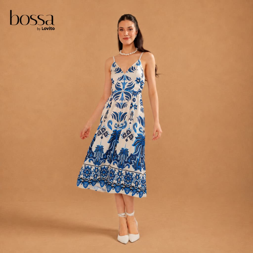 Lovito Bossa | Vestido Casual com Estampa Paisley Feminino DRB375BRL404