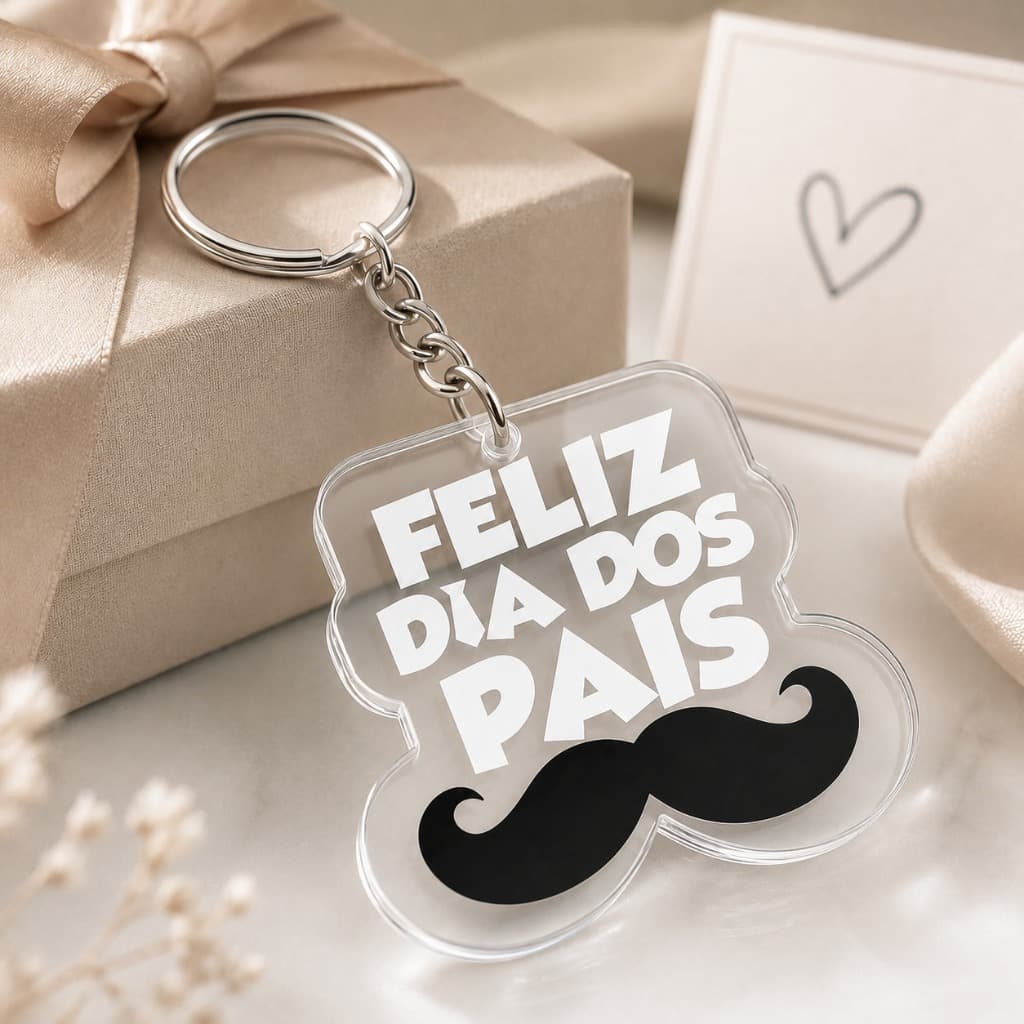 Kit chaveiro Acrílico Transparente Dia Dos Pais Presente Lembrancinha Decoração Chave