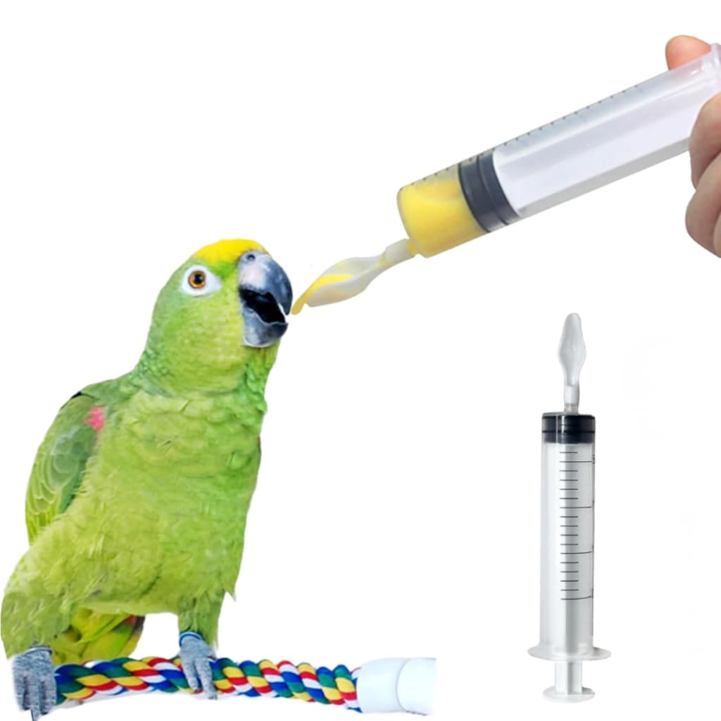 Seringa com colher de silicone alimentador para pássaros Filhotes 10ml