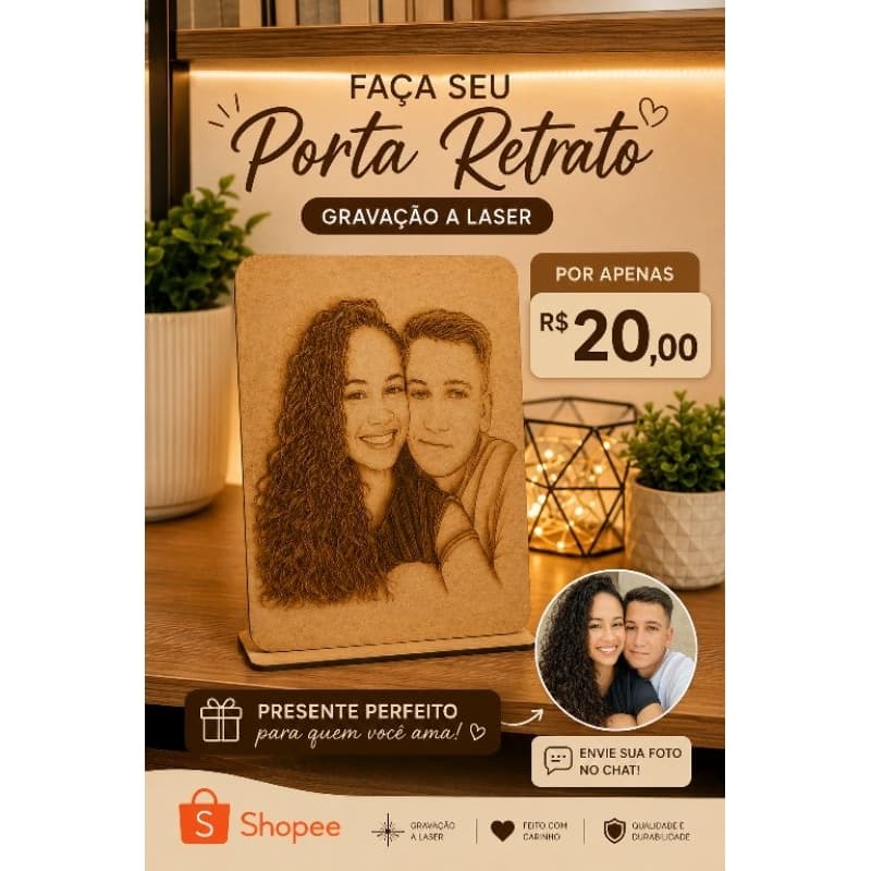 Porta Retrato| Foto Personalizada| Presente personalizado| Gravação| Romântico| Aniversário| Lembrancinha