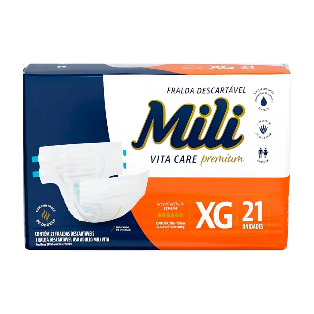Fralda Geriátrica Mili Vita Care Premium XG C/21 Descartáveis
