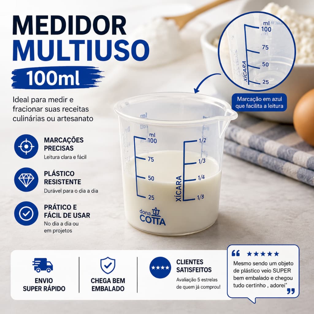 Mini Copo Medidor Multiuso 100 ml